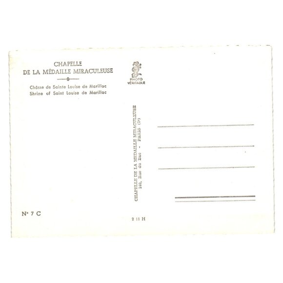 Vintage Postcard Chapelle De La Médaille Miraculeuse Shrine Of Saint Louise - Picture 2 of 2